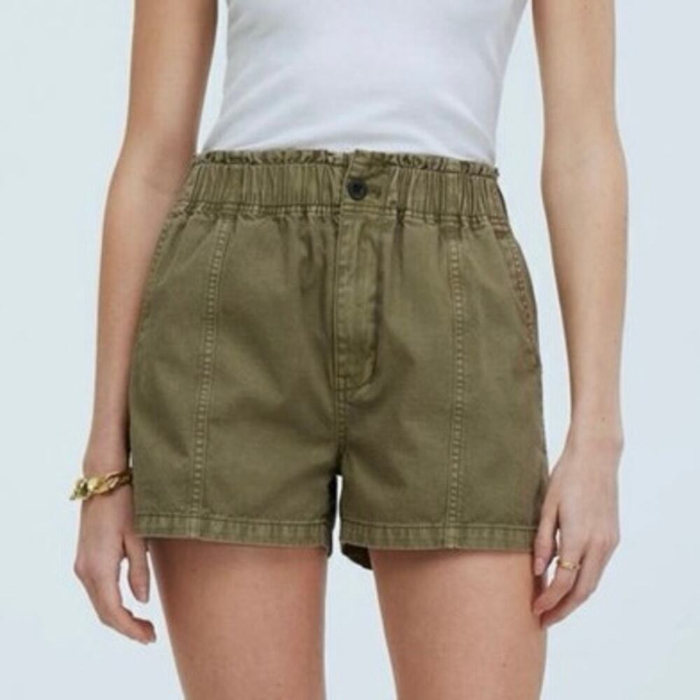 Madewell Pull-On Paperbag Shorts Garment-Dyed Edition Distant Surplus 25 NWT